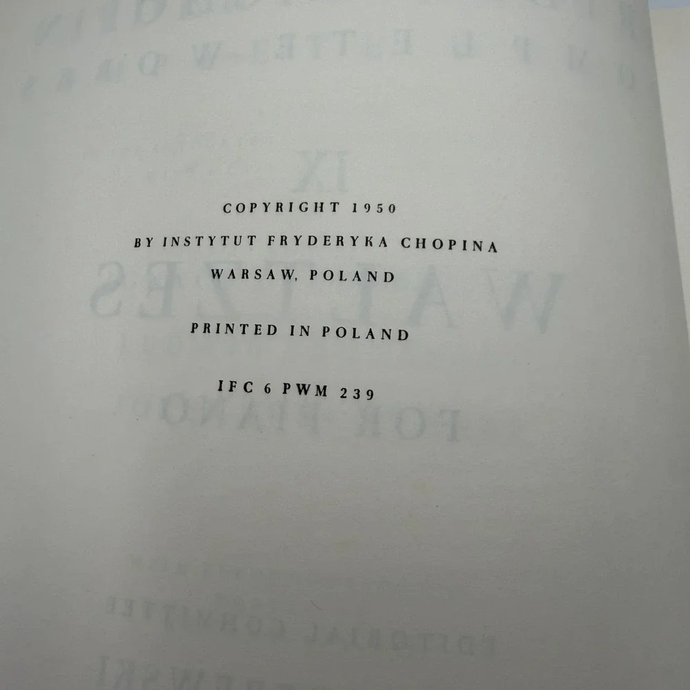 Vintage 1950s Chopin Complete Works IV and X- Mazurkas,Waltzes Piano Music Book